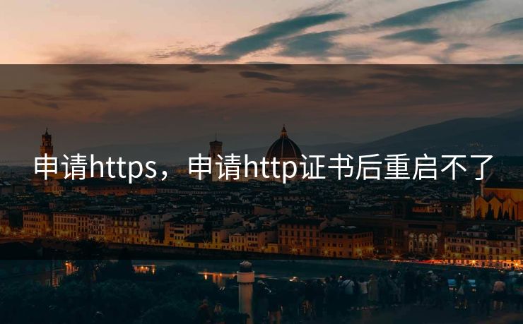 申请https，申请http证书后重启不了  第1张